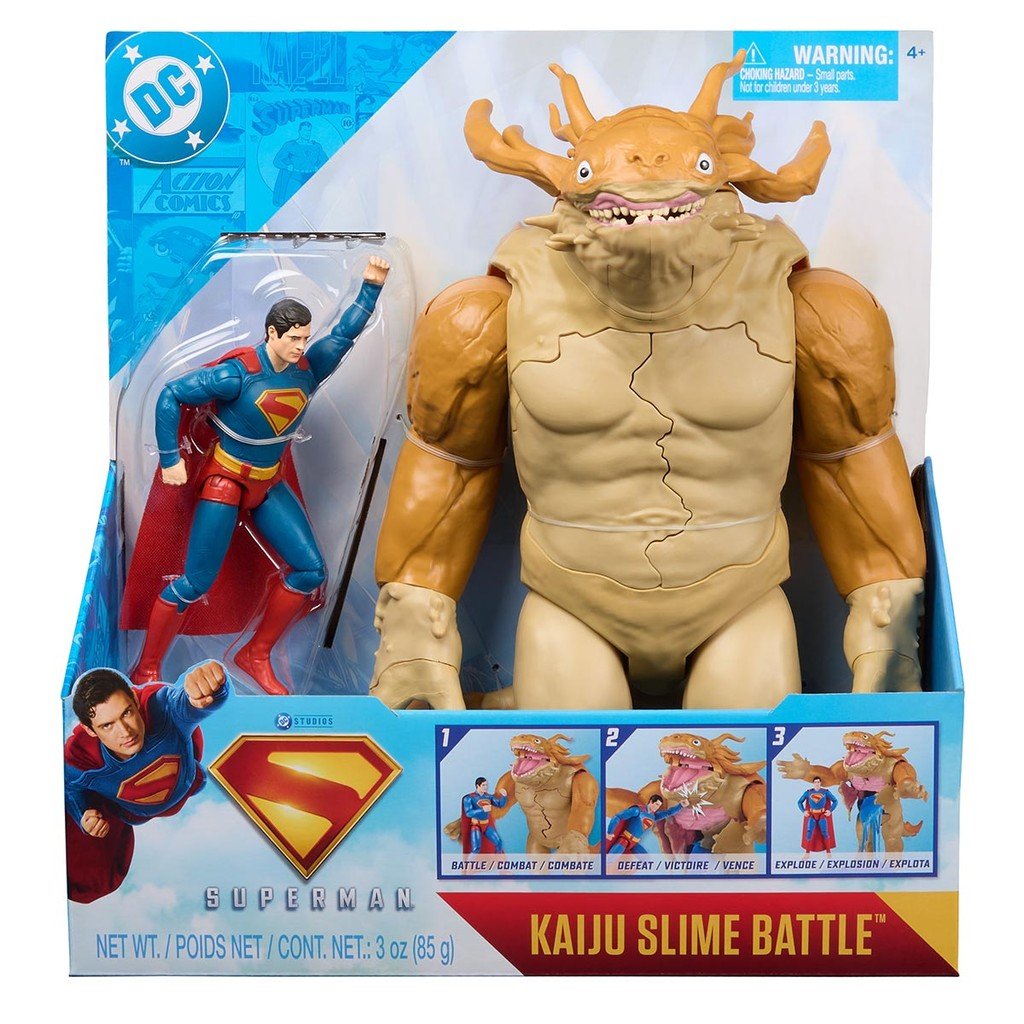 Superman O Filme - Pack 2 Bonecos Superman 15cm e Kaiju 30cm
