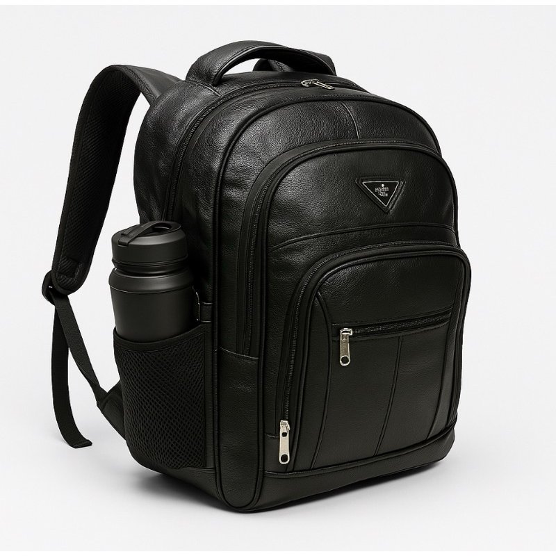Mochila Masculina Unisex Grande e Reforçada de Couro Mochila Executiva Unissex