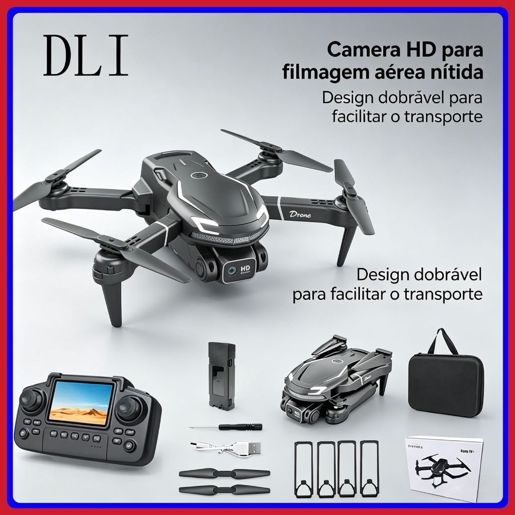 Drone V88 Profissional Alta Definição Câmera Dupla Fotografia Fluxo Dobrável RC Quadcopter DLI 🚁
