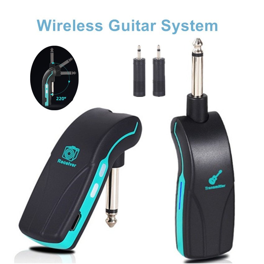 Sistema De Guitarra Sem Fio De 2.4 Ghz Receptor Transmissor De Áudio Recarregável Para Baixo Elétrica
